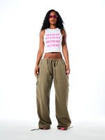 Cargo Broek Dames Wide Leg met Trekkoord
