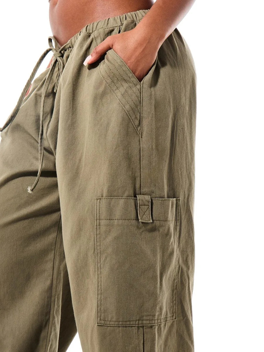 Cargo Broek Dames Wide Leg met Trekkoord