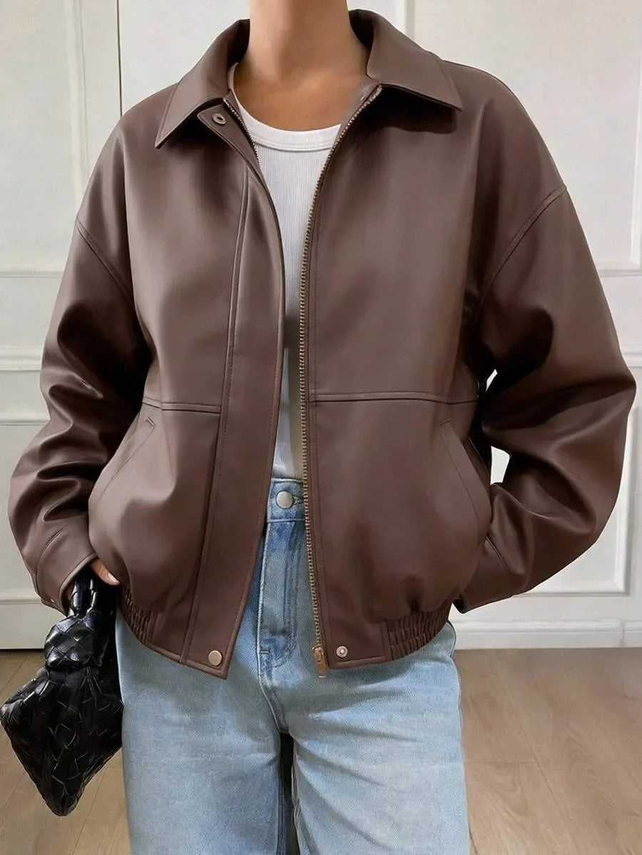 Suede Jas Dames met Sherpa Voering