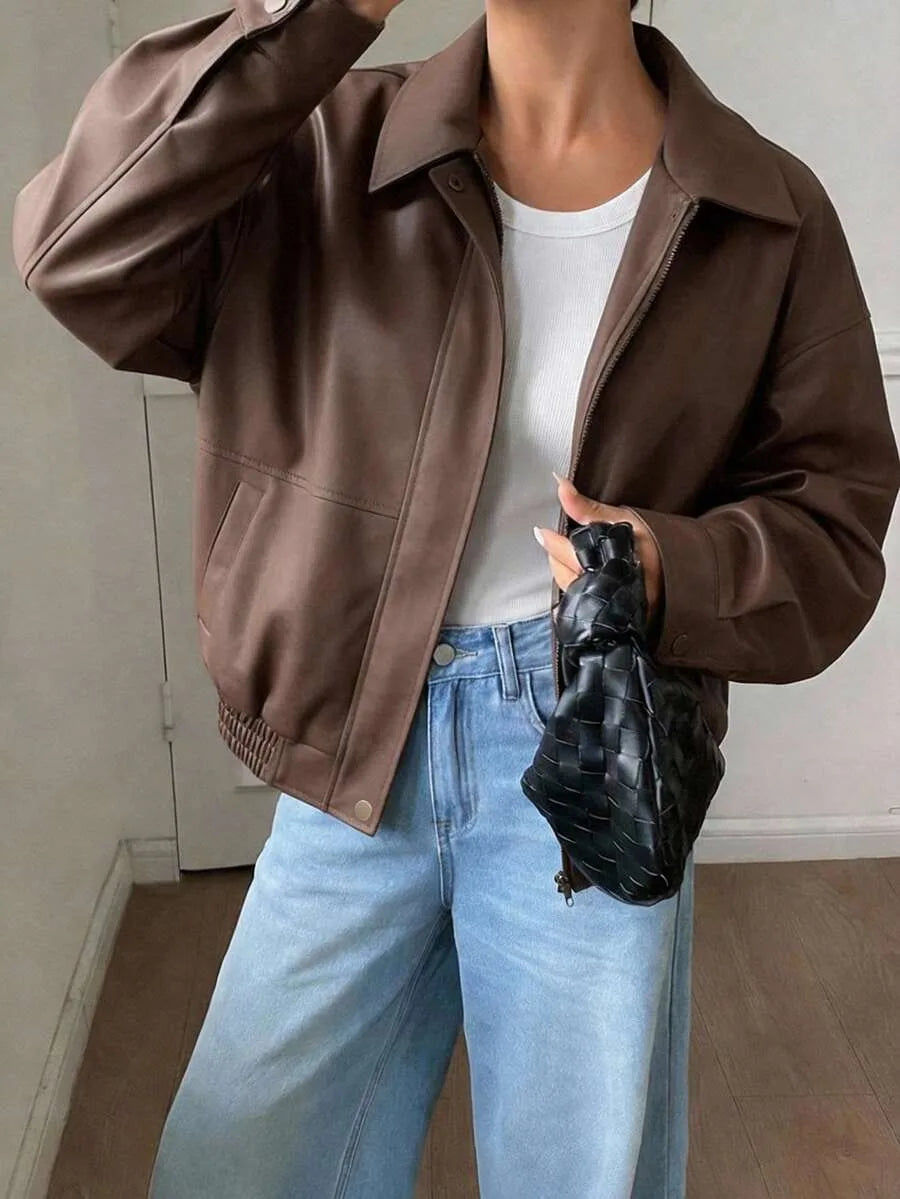 Suede Jas Dames met Sherpa Voering