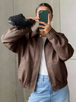 Suede Jas Dames met Sherpa Voering