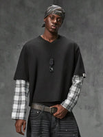 Shirt Heren met Patchwork Mouwen