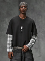 Shirt Heren met Patchwork Mouwen