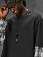 Shirt Heren met Patchwork Mouwen