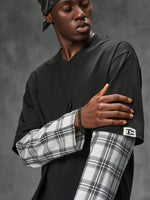 Shirt Heren met Patchwork Mouwen