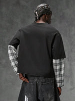 Shirt Heren met Patchwork Mouwen