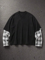 Shirt Heren met Patchwork Mouwen