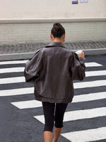 Leren Jas Dames met Asymmetrische Sluiting