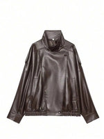 Leren Jas Dames met Asymmetrische Sluiting