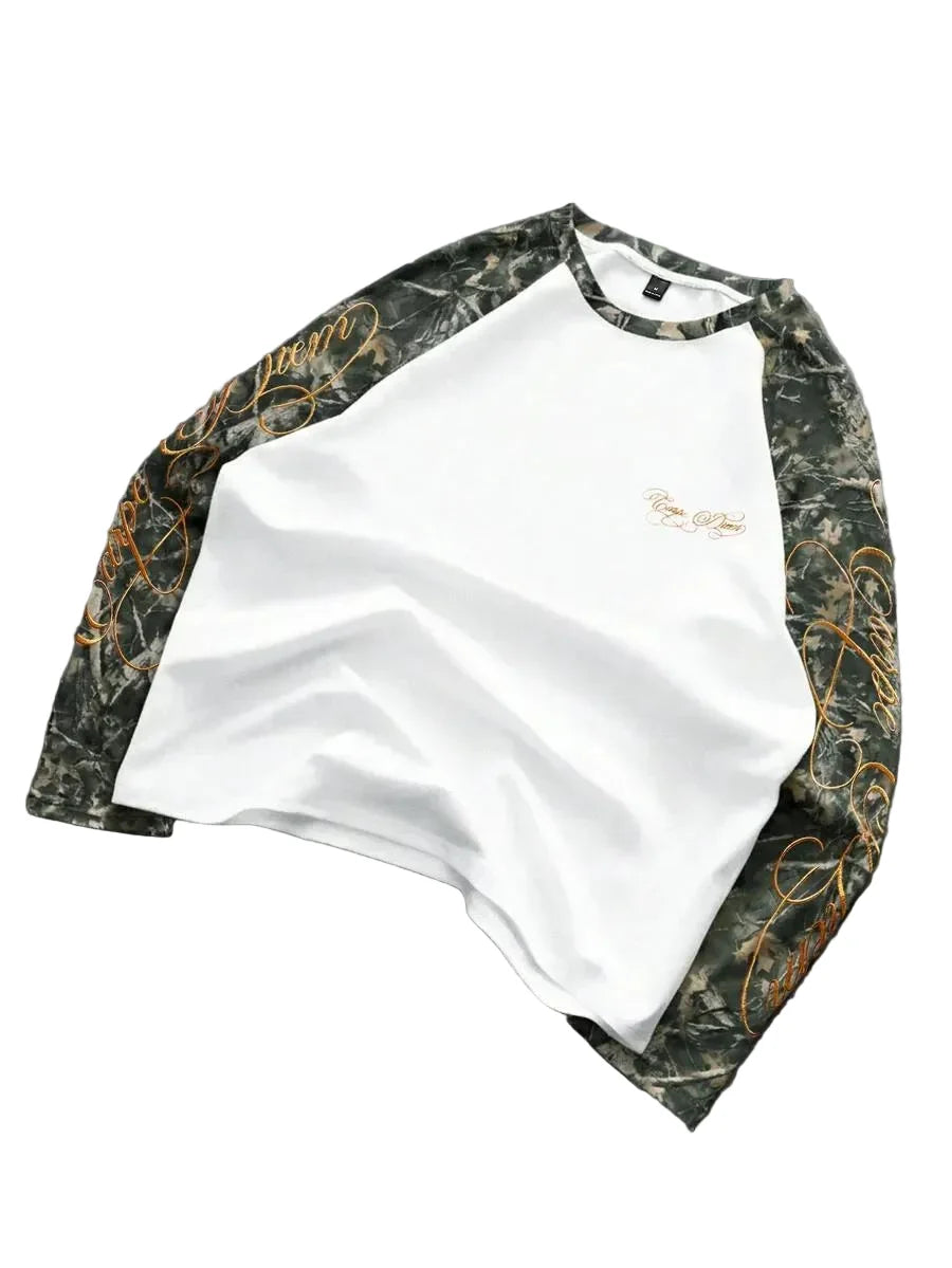 Shirt Heren Raglan met Printmouwen