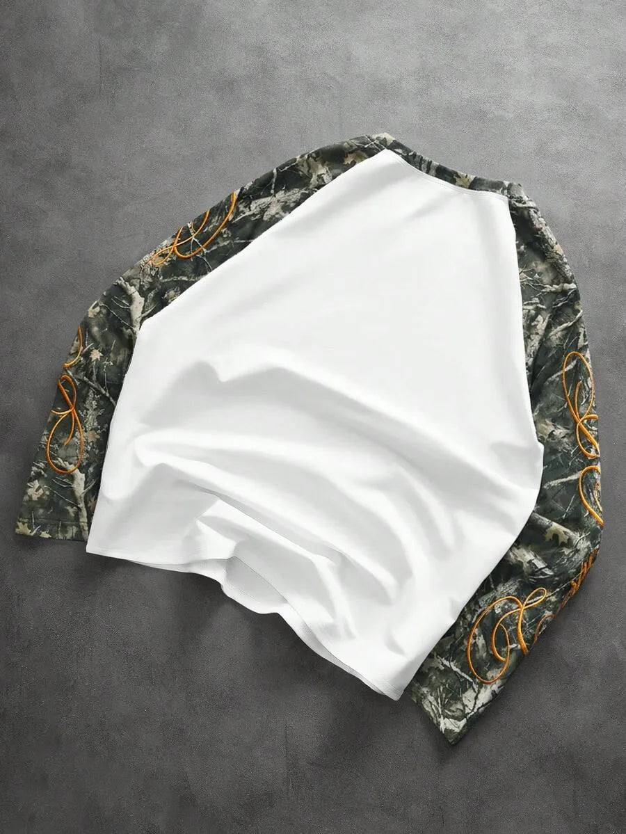 Shirt Heren Raglan met Printmouwen