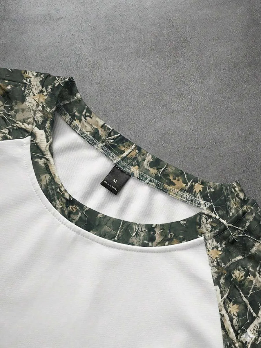 Shirt Heren Raglan met Printmouwen