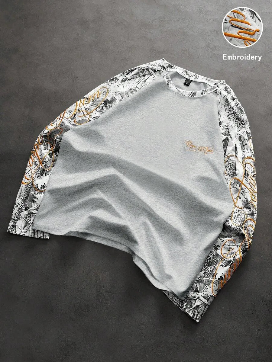 Shirt Heren Raglan met Printmouwen