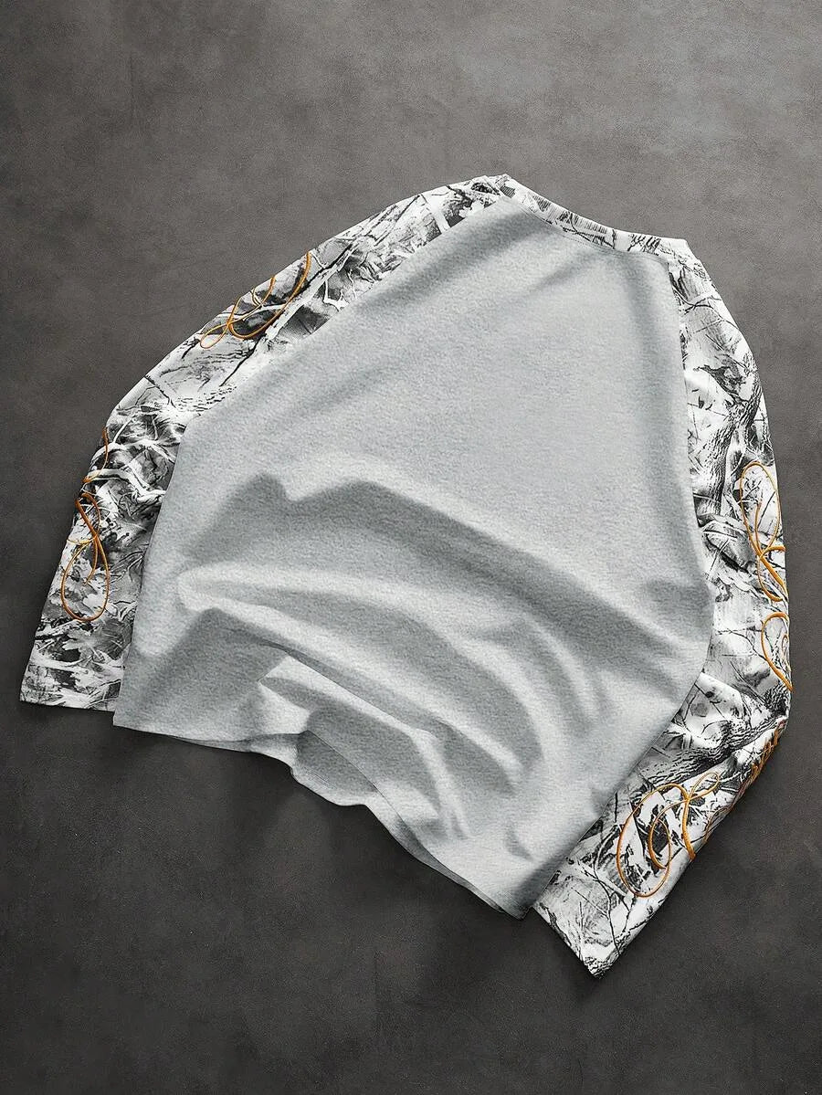 Shirt Heren Raglan met Printmouwen