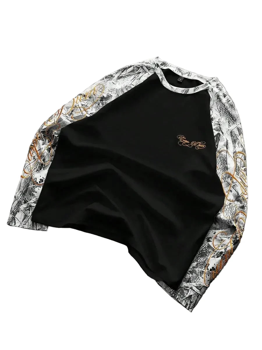 Shirt Heren Raglan met Printmouwen