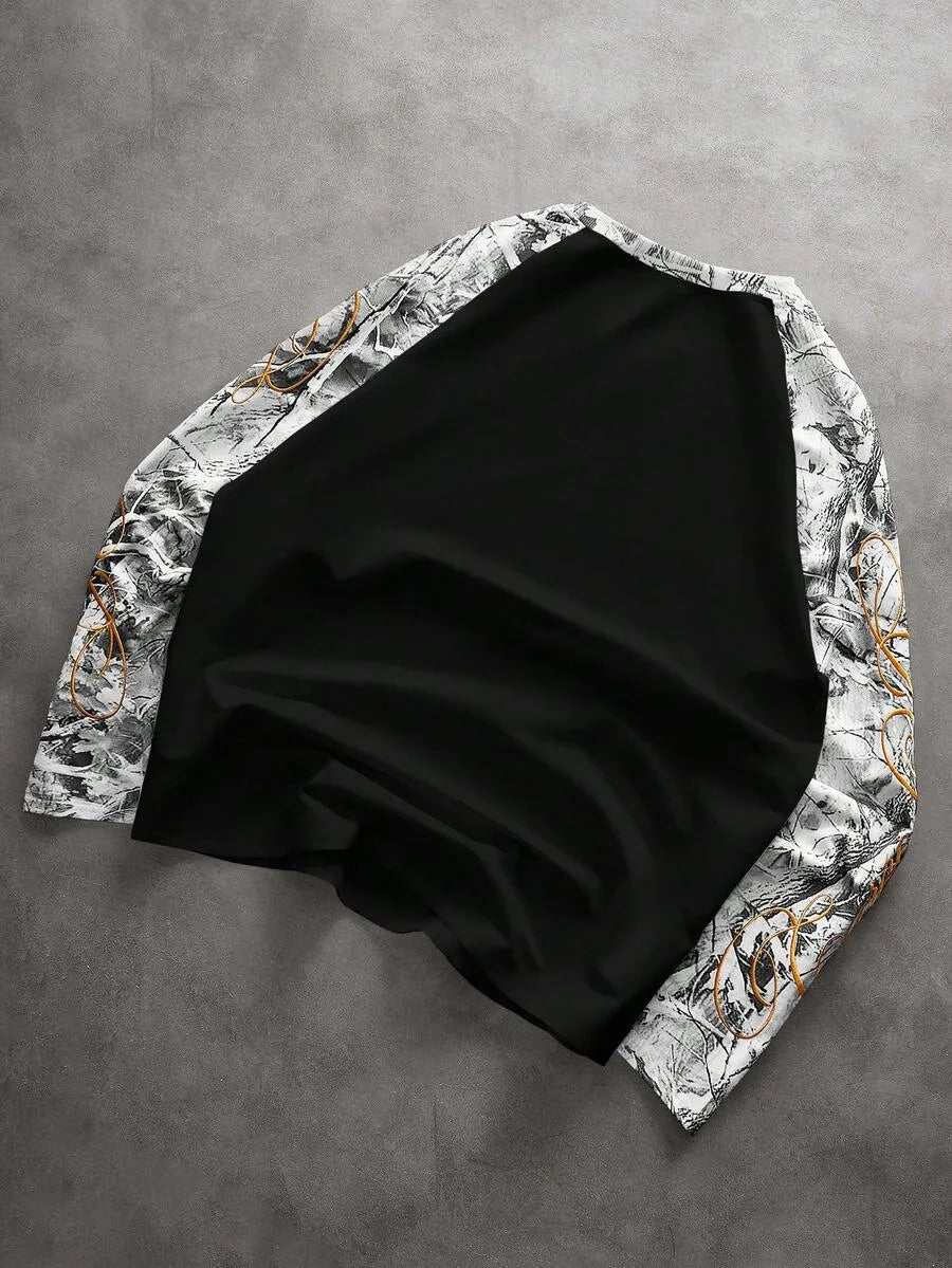Shirt Heren Raglan met Printmouwen
