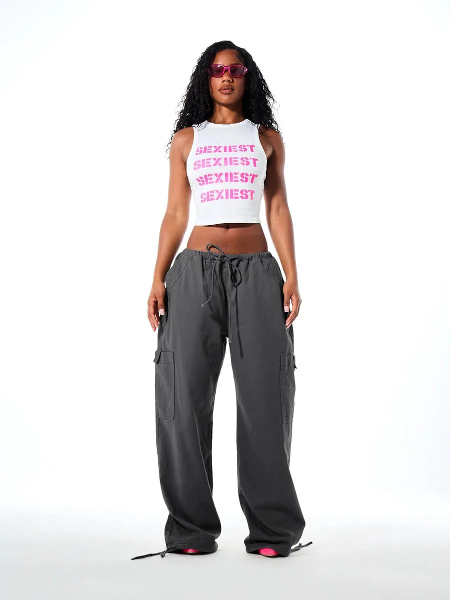 Cargo Broek Dames Wide Leg met Trekkoord