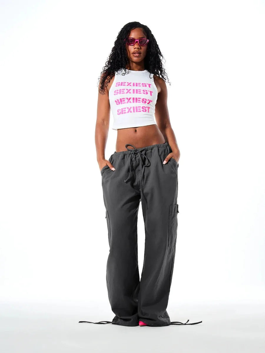 Cargo Broek Dames Wide Leg met Trekkoord