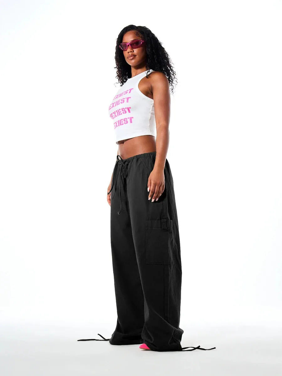 Cargo Broek Dames Wide Leg met Trekkoord