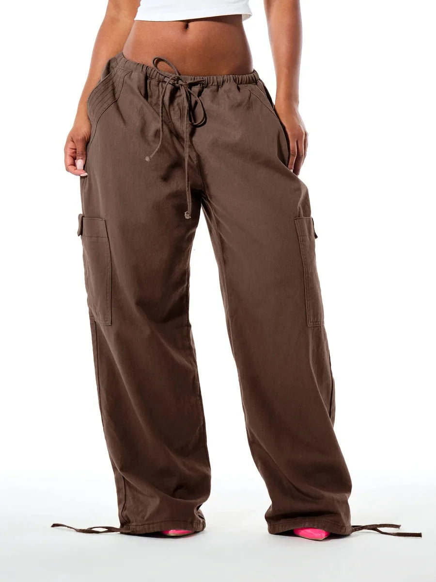 Cargo Broek Dames Wide Leg met Trekkoord