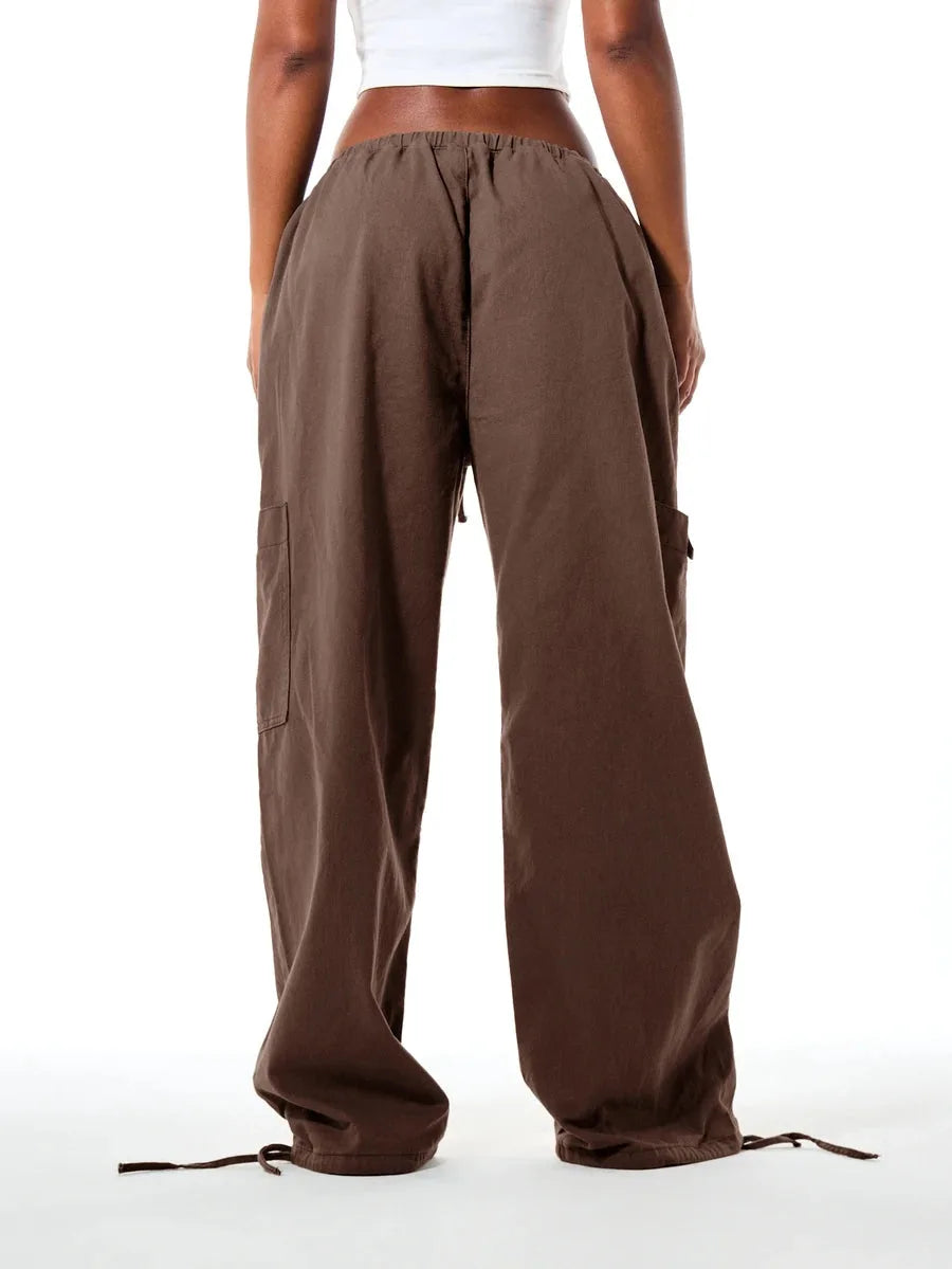 Cargo Broek Dames Wide Leg met Trekkoord