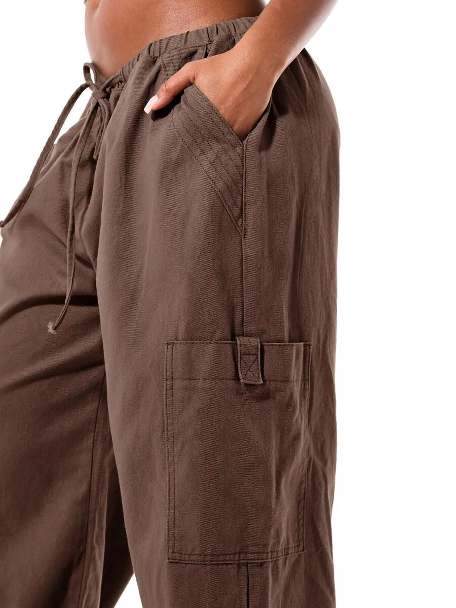Cargo Broek Dames Wide Leg met Trekkoord