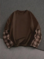 Shirt Heren met Patchwork Mouwen