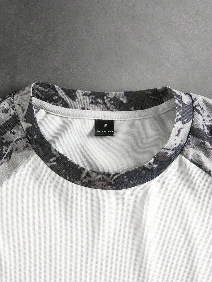 Shirt Heren Raglan met Printmouwen