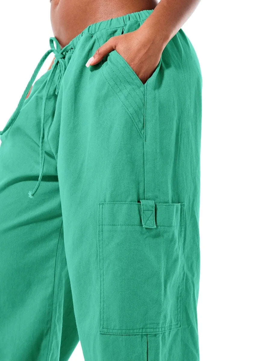 Cargo Broek Dames Wide Leg met Trekkoord