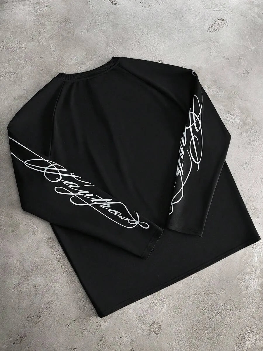 Shirt Heren Raglan met Printmouwen