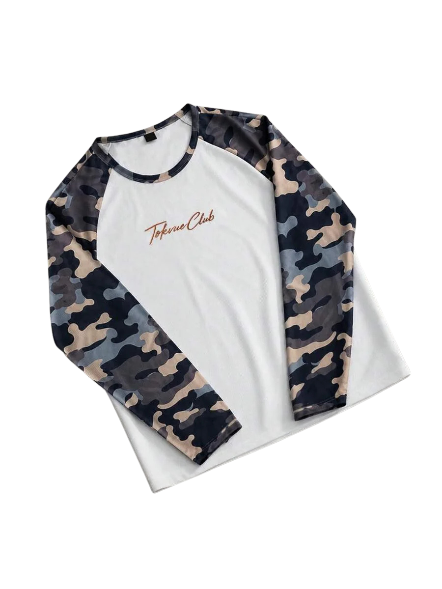 Shirt Heren Raglan met Printmouwen