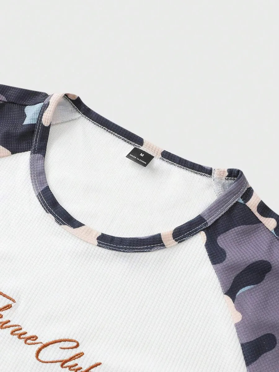 Shirt Heren Raglan met Printmouwen