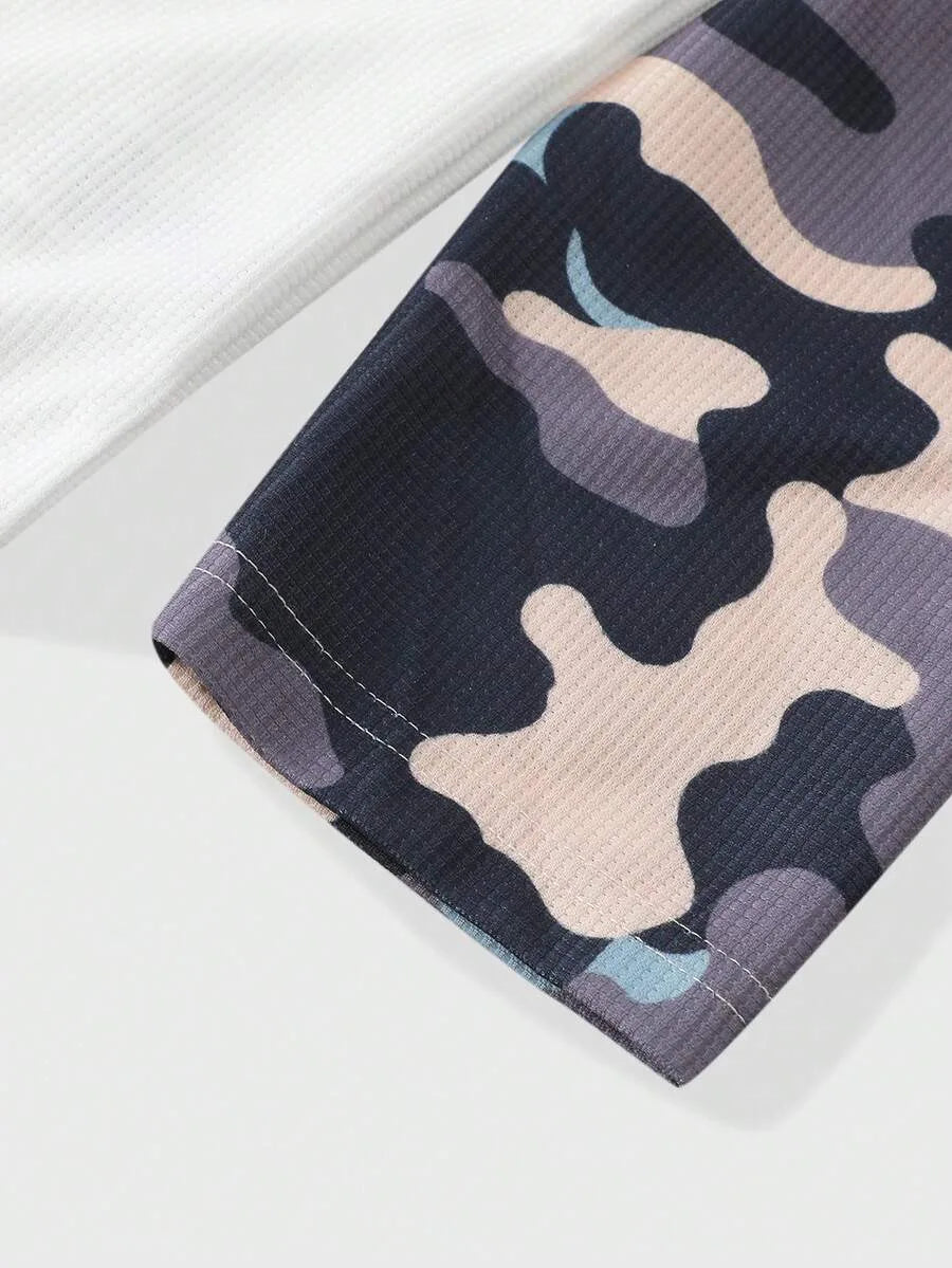 Shirt Heren Raglan met Printmouwen
