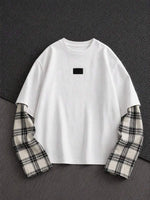 Shirt Heren met Patchwork Mouwen