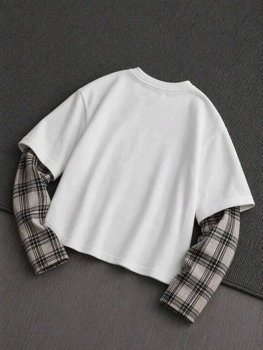 Shirt Heren met Patchwork Mouwen