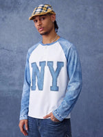 Shirt Heren Raglan met Printmouwen