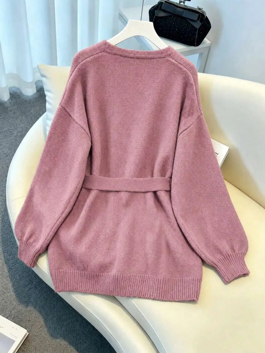 Gebreid Vest Dames met Riem