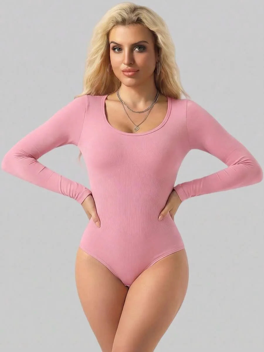 Bodysuit met Lange Mouwen en Ronde Hals