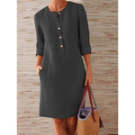 Midi jurk met knoopsluiting Dames