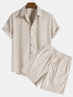 Zomer set met overhemd en korte broek Heren