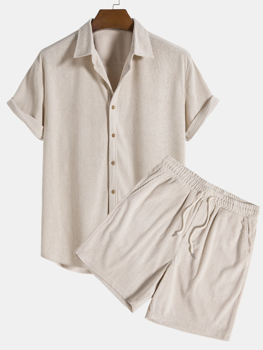 Zomer set met overhemd en korte broek Heren