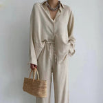 Tweedelige zomerset met overhemd en broek Dames