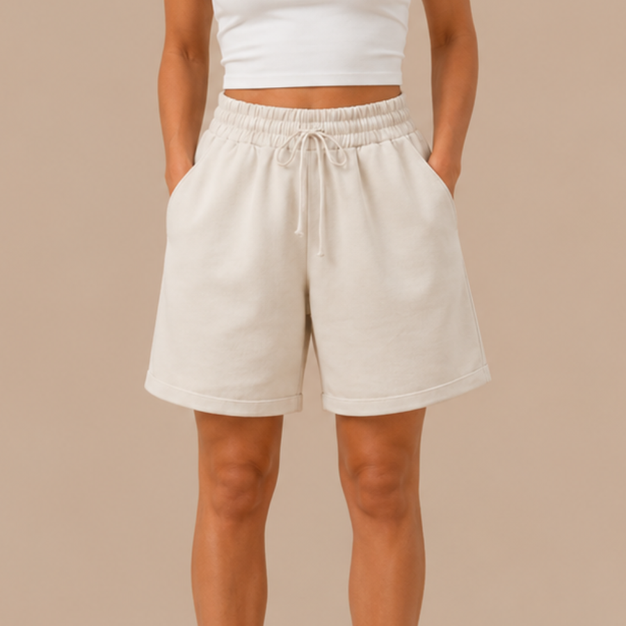 Bermuda short met elastische tailleband Dames