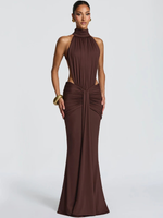 Maxi jurk met open rug Dames