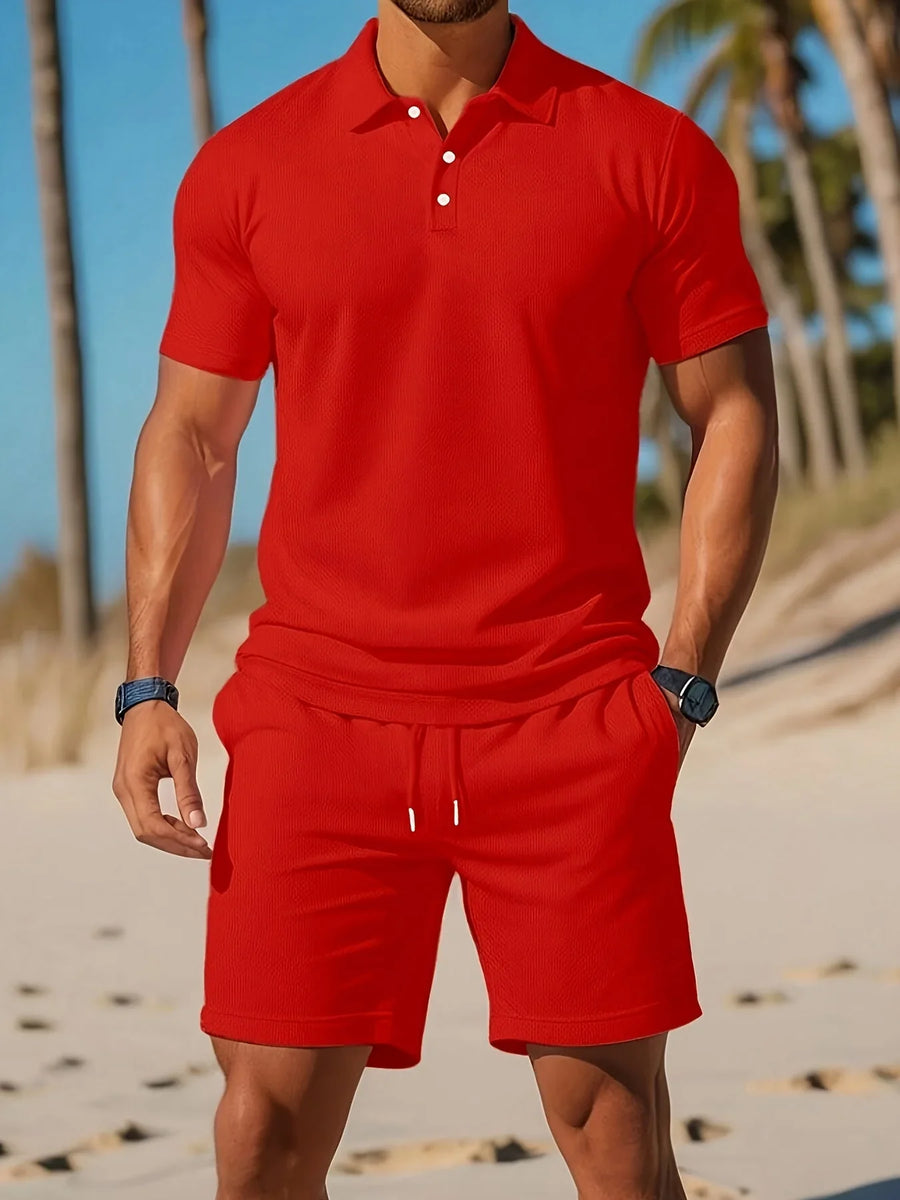 Tweedelige Zomerset met Polo en Korte Broek Heren