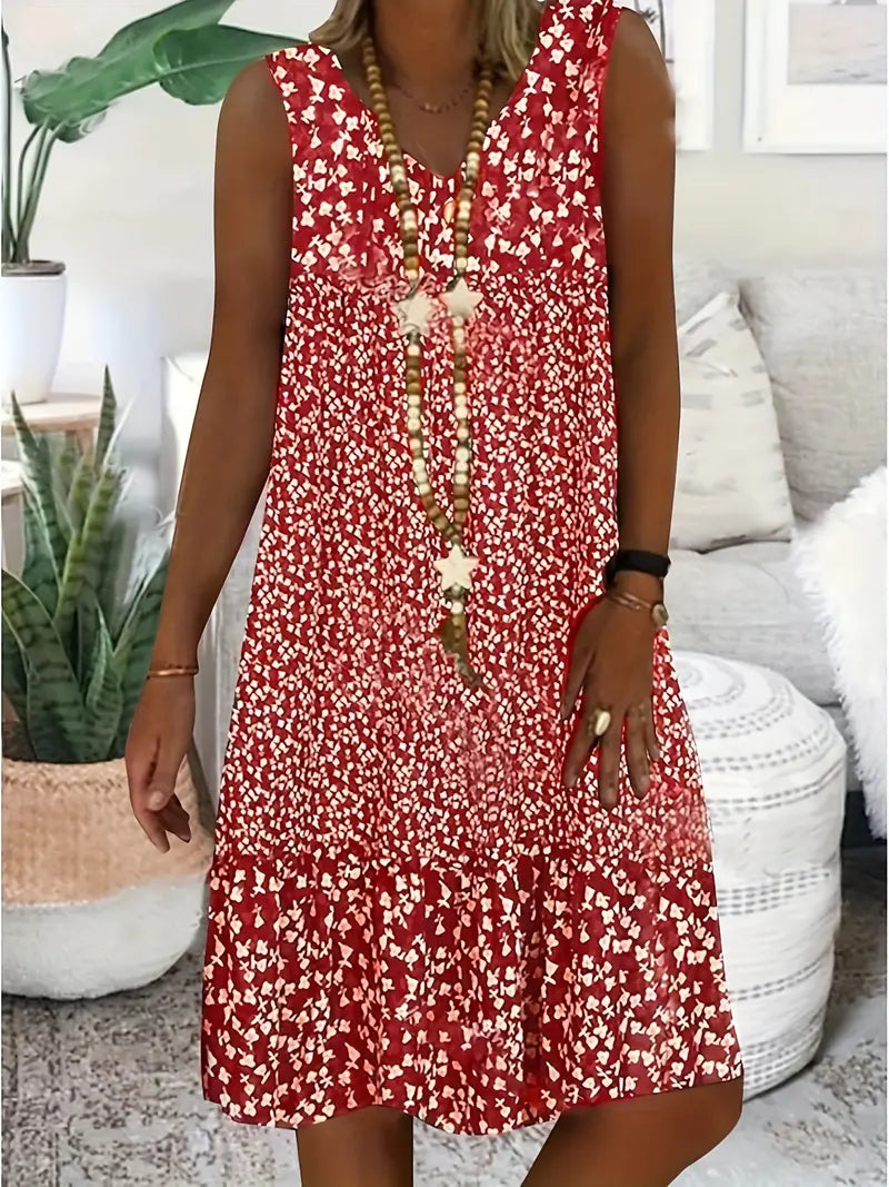Mouwloze Zomerjurk met Bloemenprint Dames