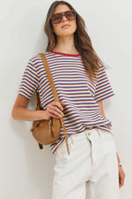 Gestreept T-shirt met Ronde Hals Dames