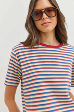 Gestreept T-shirt met Ronde Hals Dames