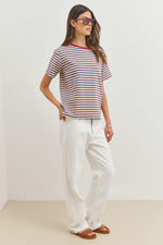 Gestreept T-shirt met Ronde Hals Dames