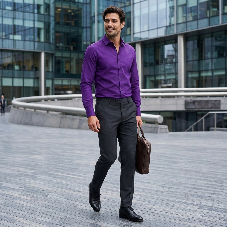 Slim fit overhemd met stretch Heren
